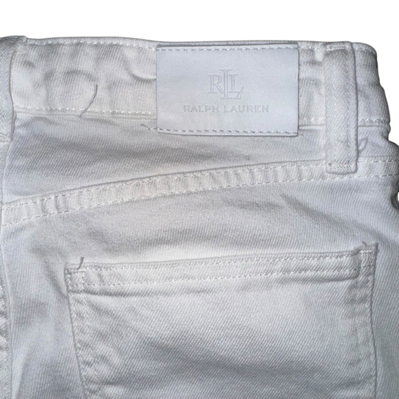 Women's Lauren Ralph Lauren White straight Jeans Size 6 petite spring - Picture 5 of 6